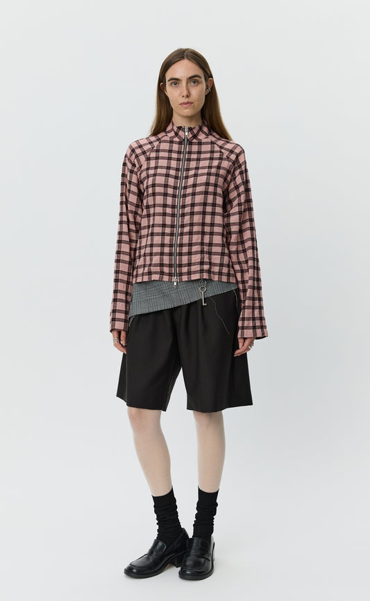 Womens Leisure Zip Up - Vintage Check
