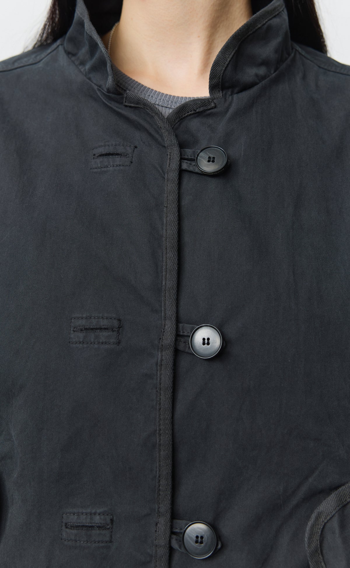 Womens Liner Jacket - Dusty Black Dense Cotton