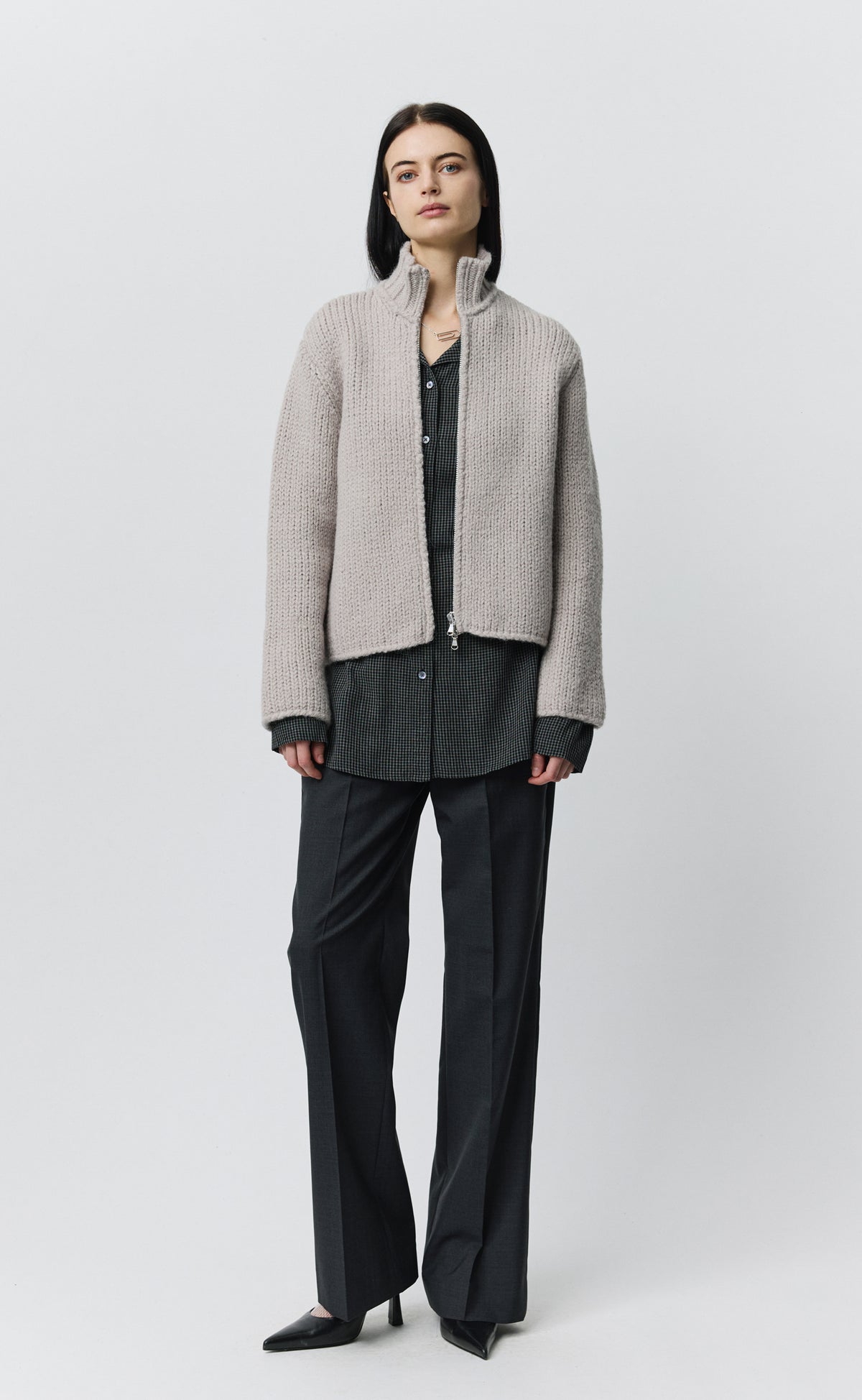 Womens Members Zip Knit - Dusty Pink