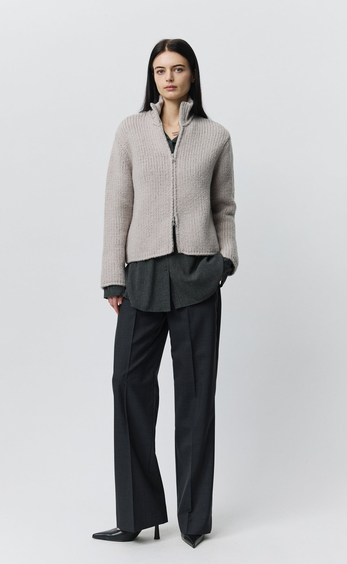 Womens Members Zip Knit - Dusty Pink
