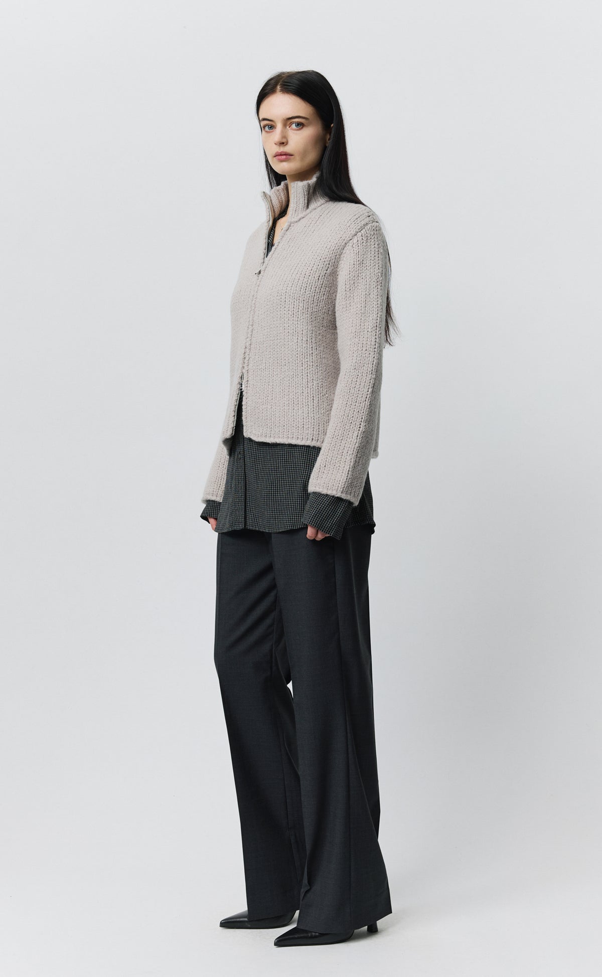 Womens Members Zip Knit - Dusty Pink
