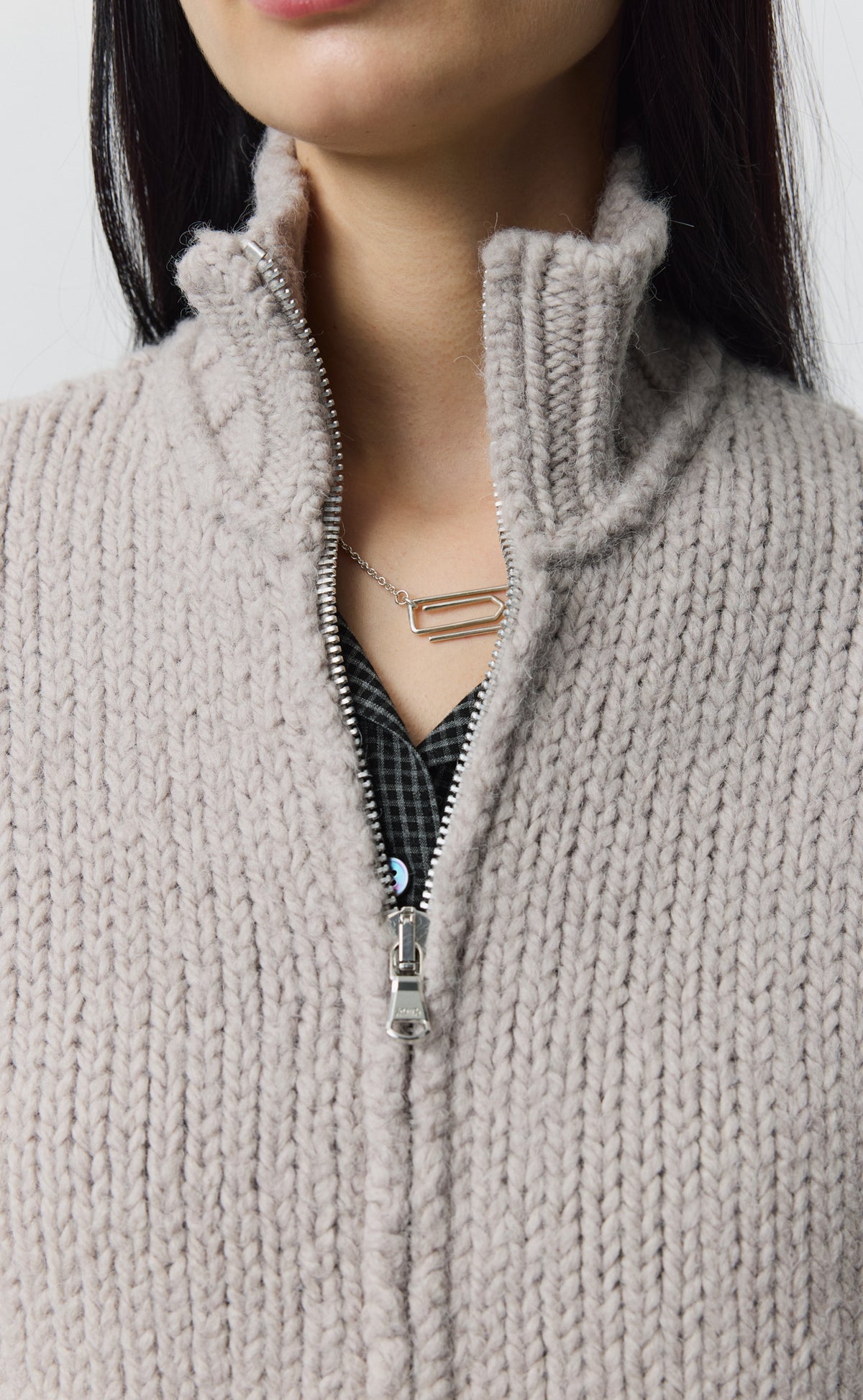 Womens Members Zip Knit - Dusty Pink