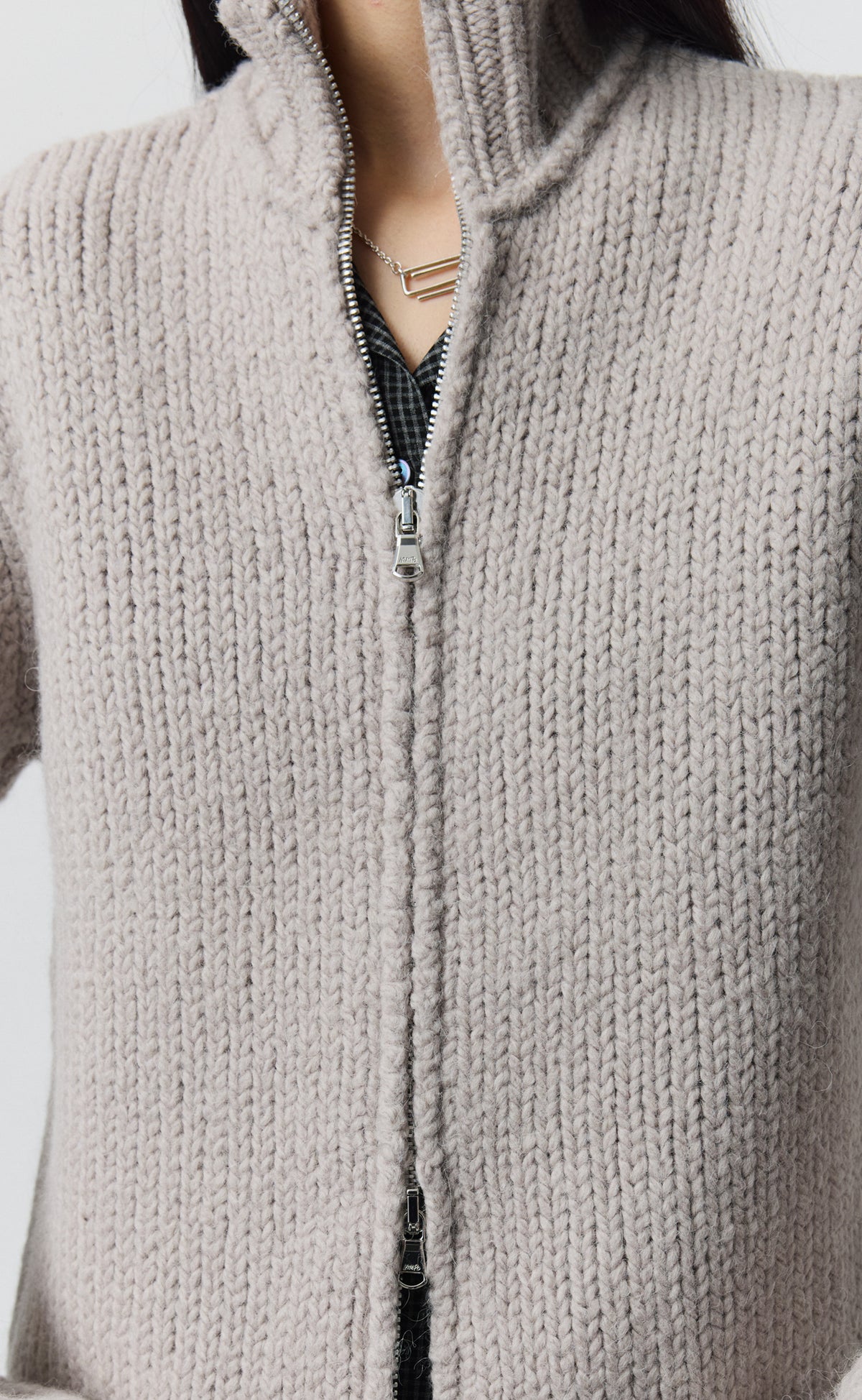 Womens Members Zip Knit - Dusty Pink