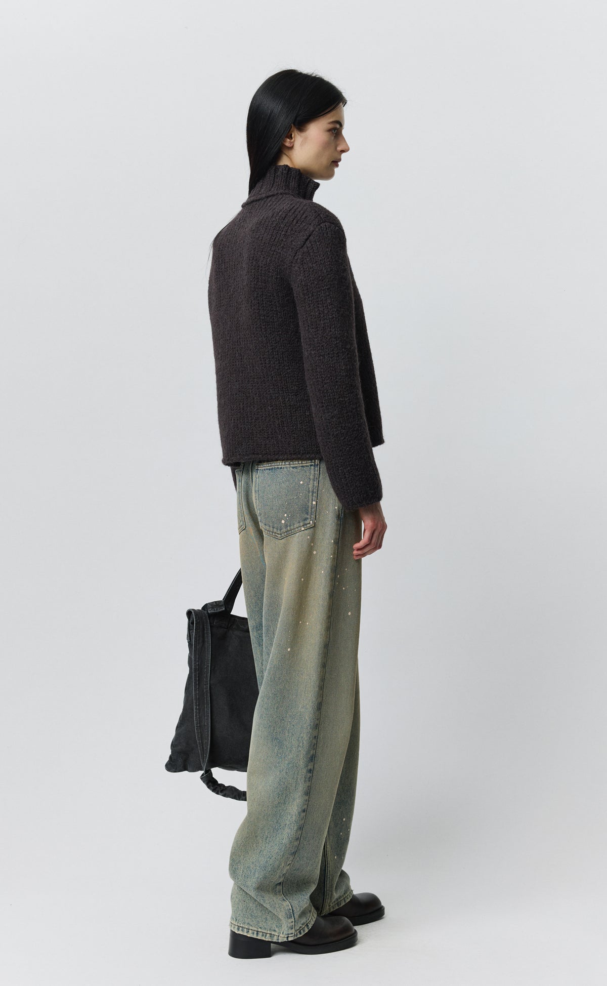 Womens Members Zip Knit - Linty Umber