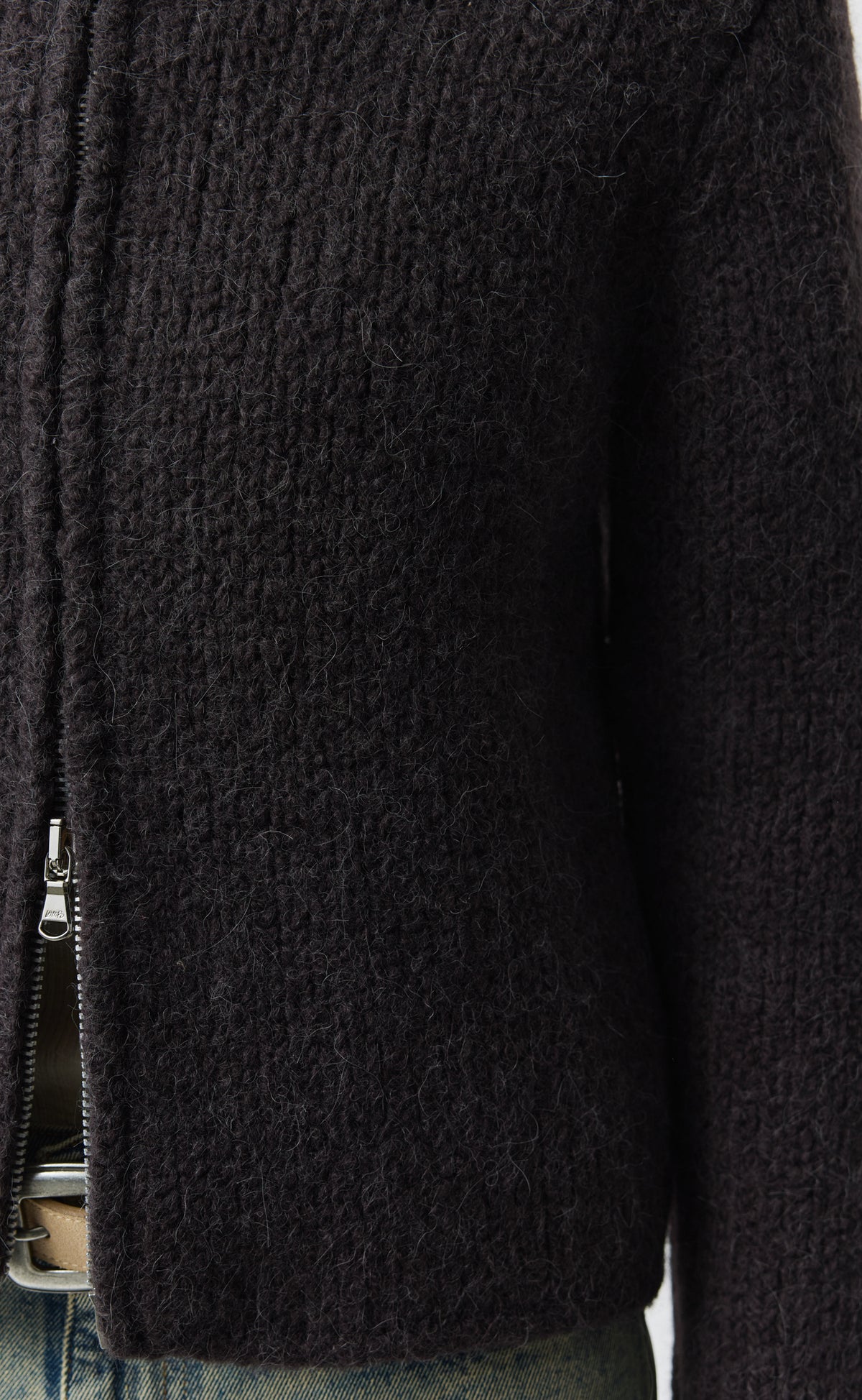 Womens Members Zip Knit - Linty Umber