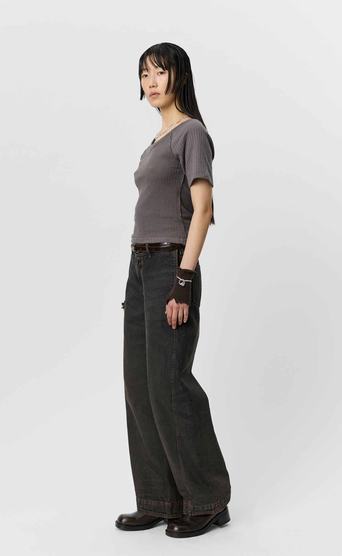 Womens Raglan Tee - Murky Grey