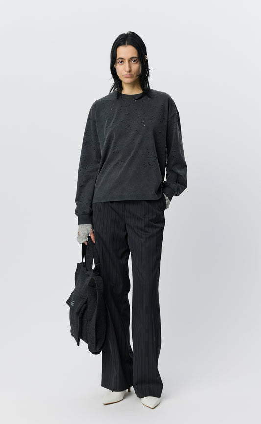 Cropped Relaxed LS Tee - Fault and Fracture