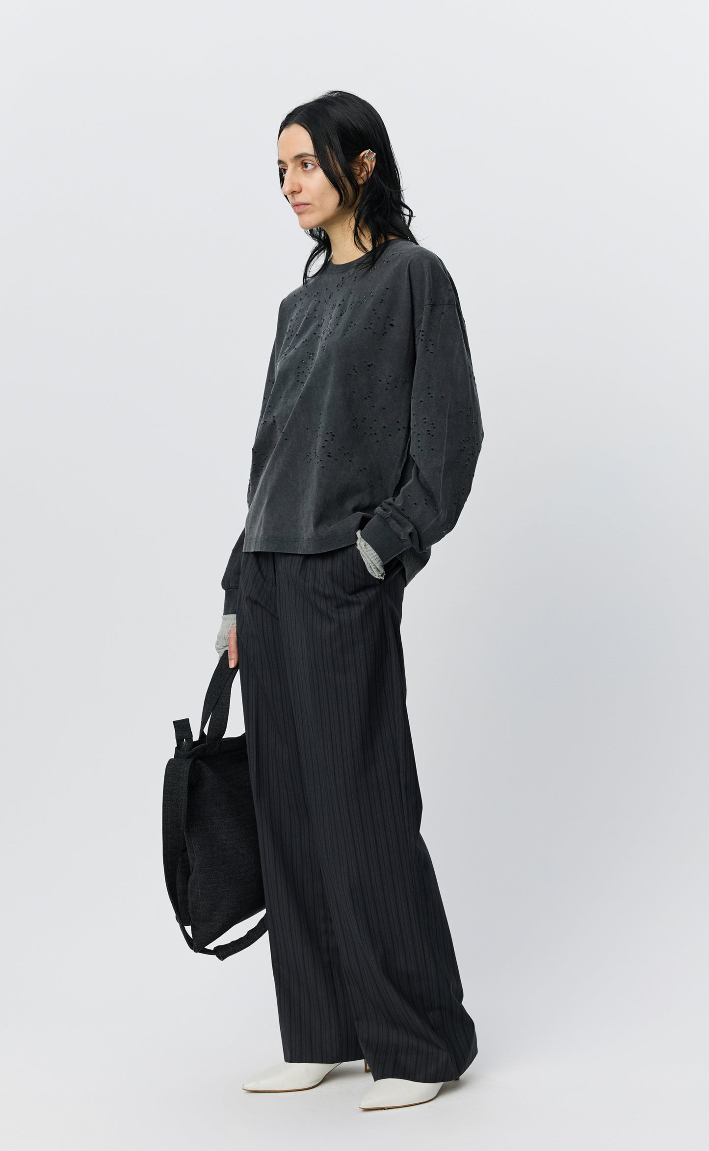 Cropped Relaxed LS Tee - Fault and Fracture
