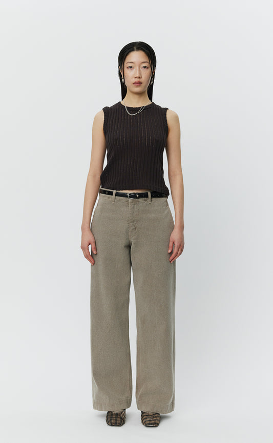 Womens Straight Cut Jeans - Brushed Mudstone