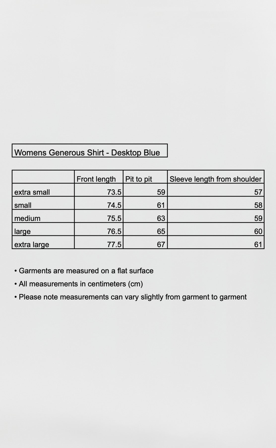 Womens Generous Shirt - Desktop Blue