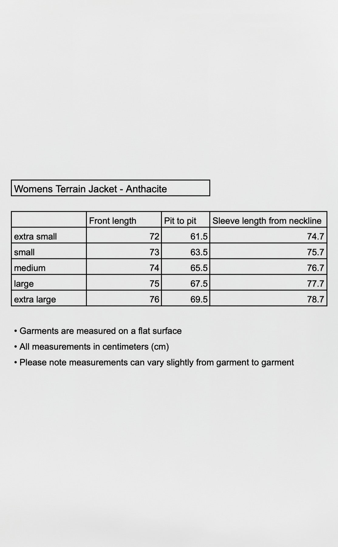 Womens Terrain Jacket - Anthracite