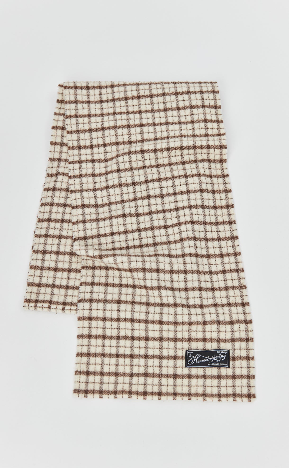 Wool Scarf - Beige Check