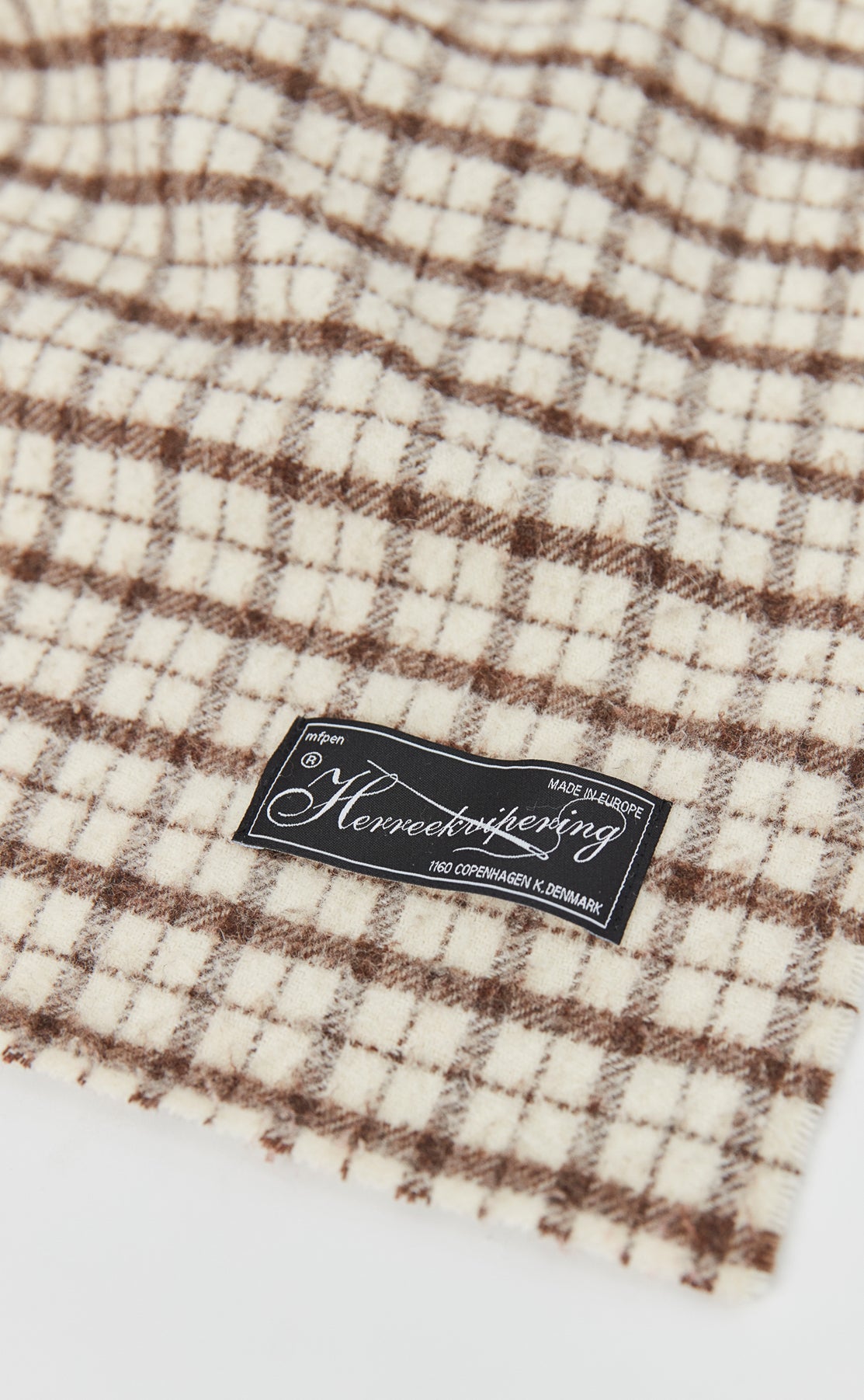 Wool Scarf - Beige Check