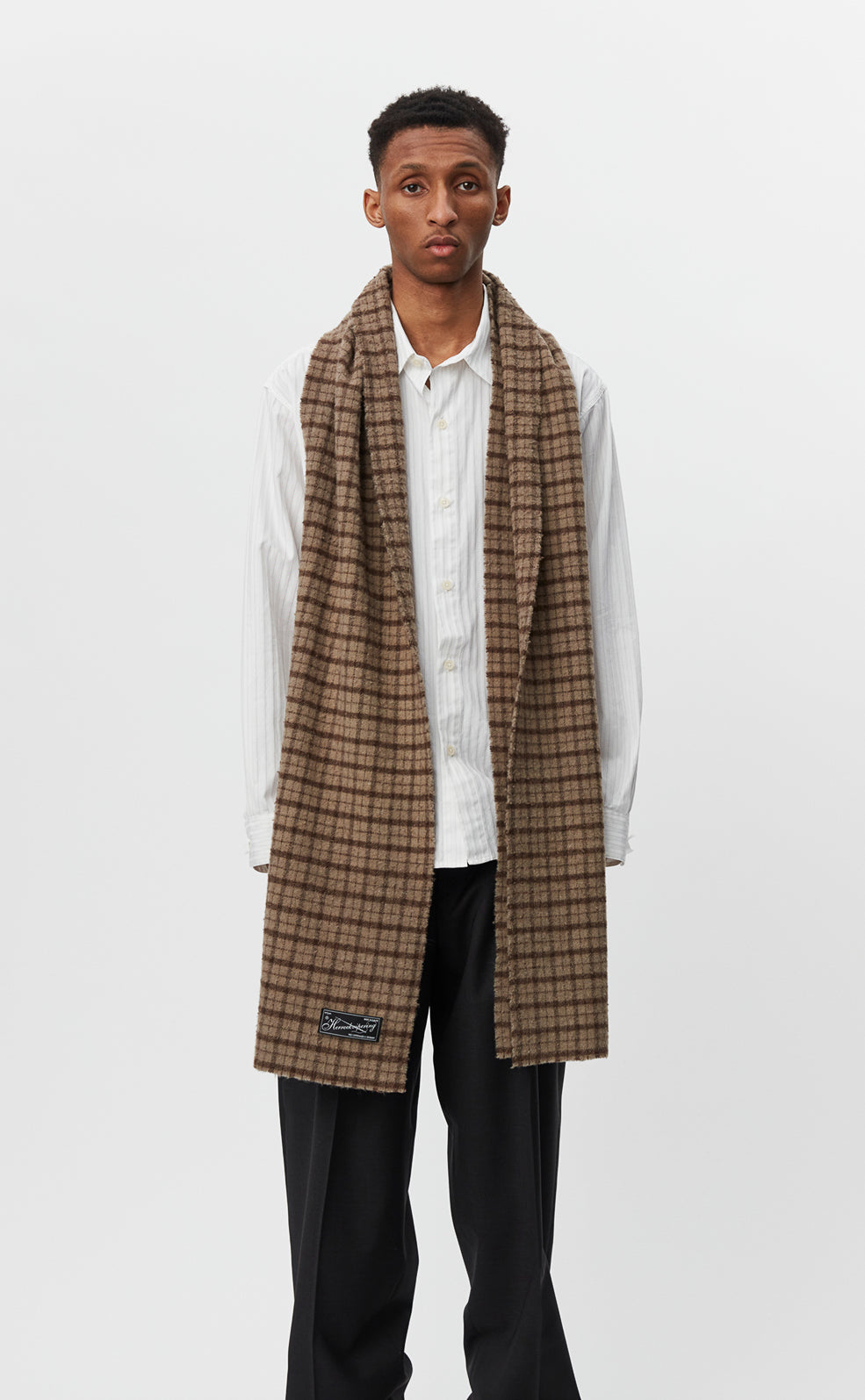 Wool Scarf - Brown Check