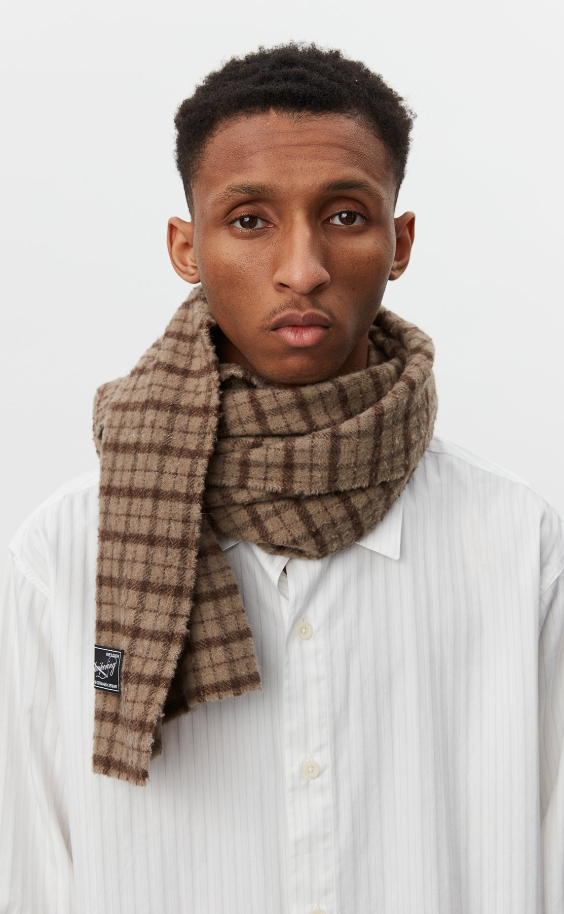 Wool Scarf - Brown Check