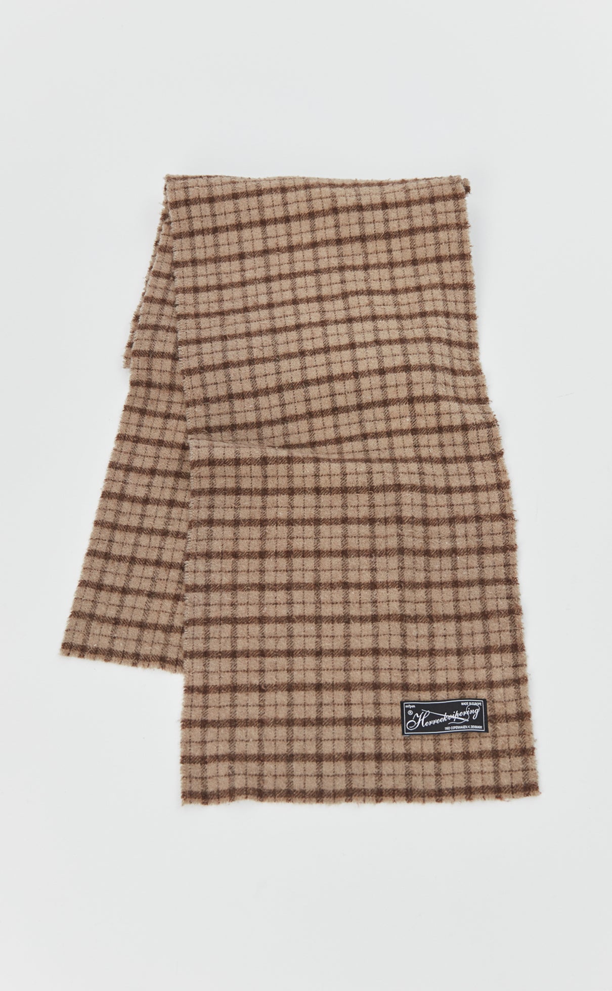 Wool Scarf - Brown Check