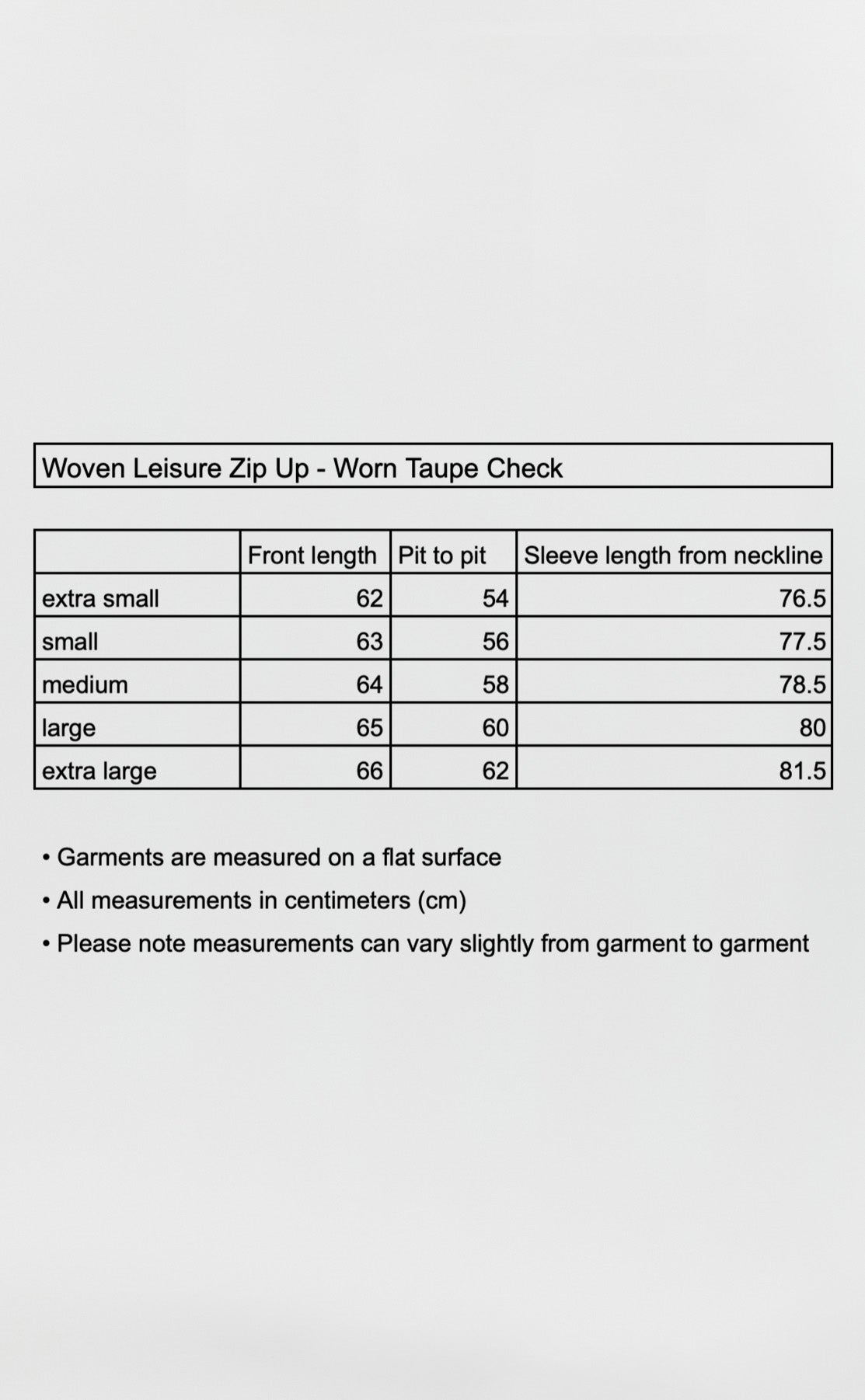 Woven Leisure Zip Up - Worn Taupe Check