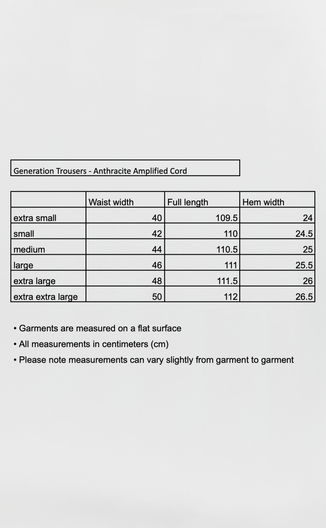 Generation Trousers - Anthracite Amplified Cord