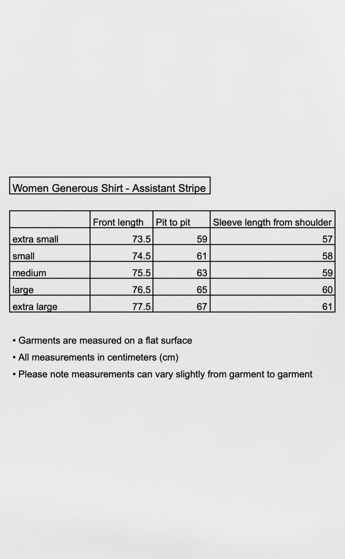 Womens Generous Shirt - Assistant Stripe
