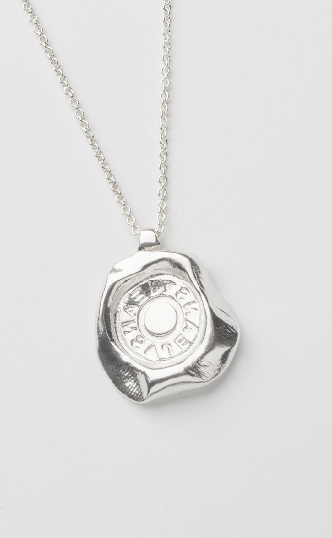 Button Imprint Necklace - Silver