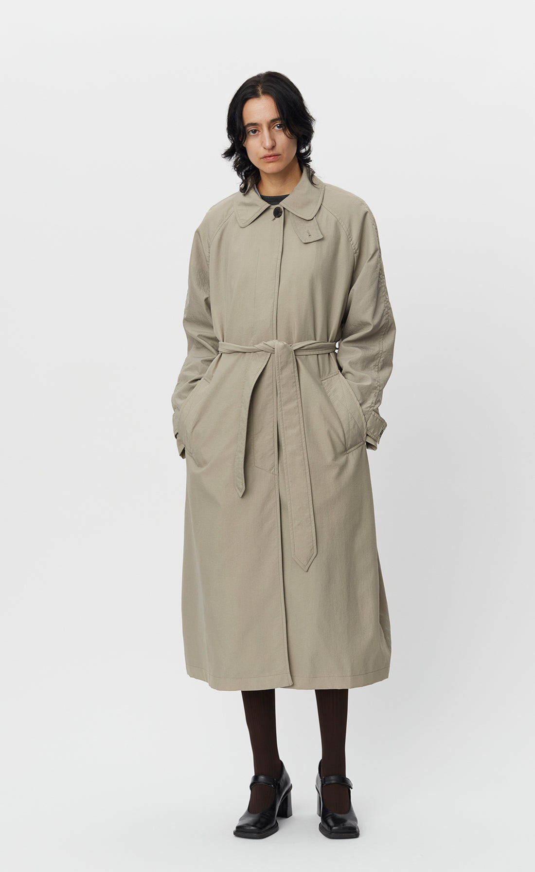 mfpen SS24 Womens Installation Coat - Recycled Taupe Ripstop