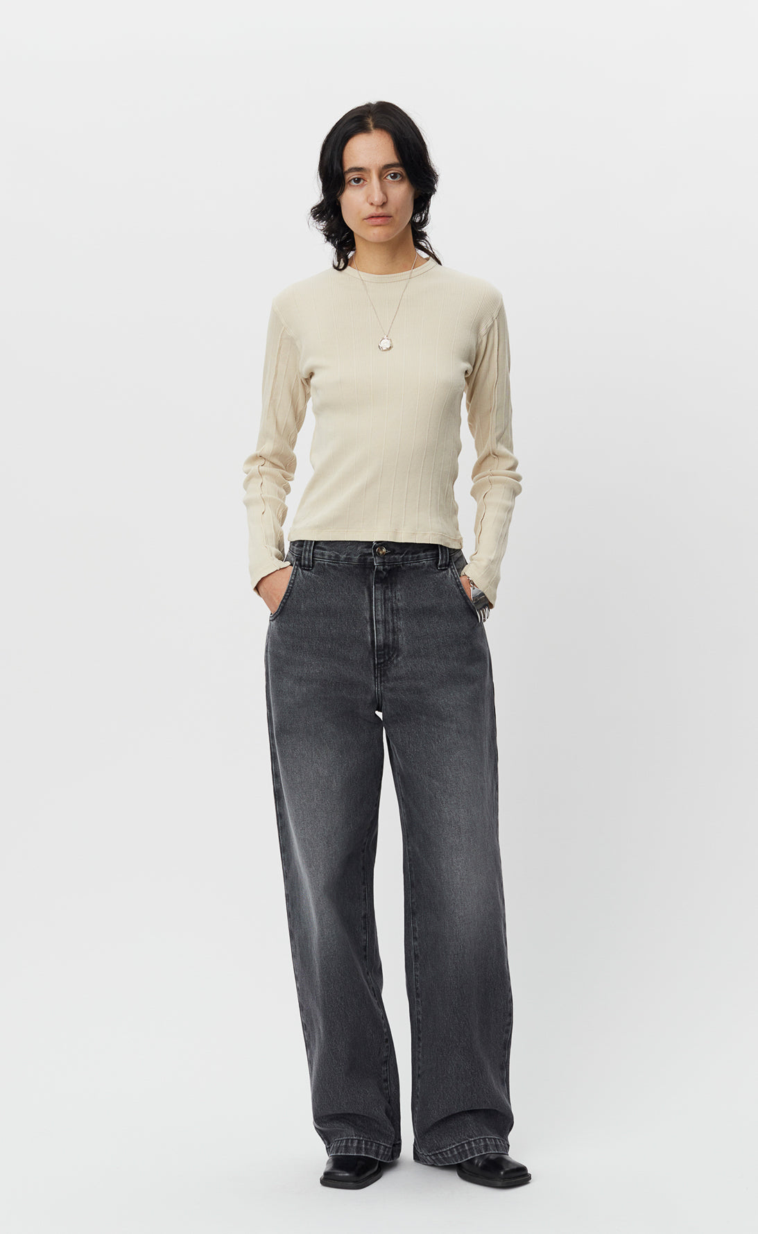 Womens Regular Jeans - Grey