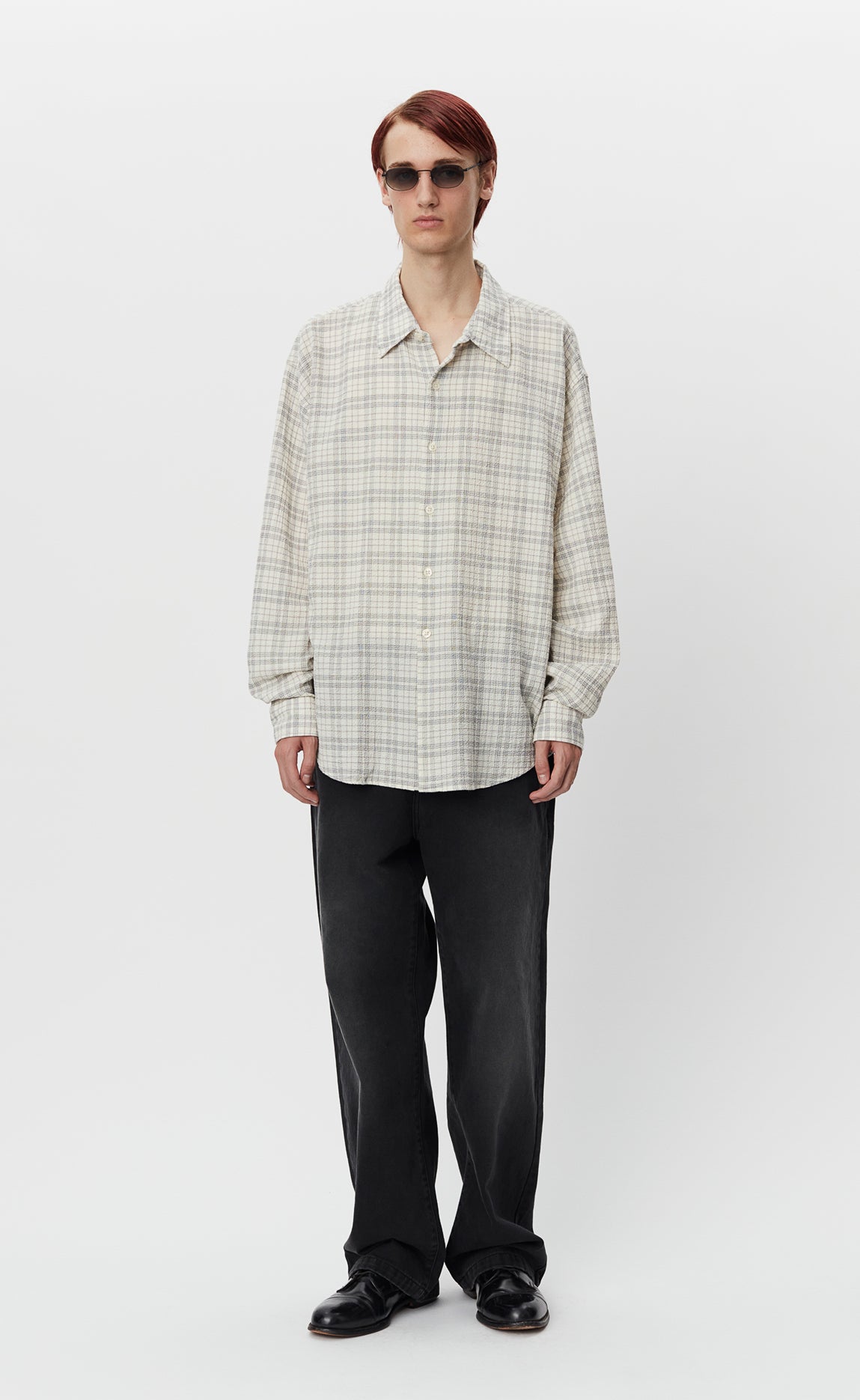 Exact Shirt - Grey Check Seersucker – mfpen