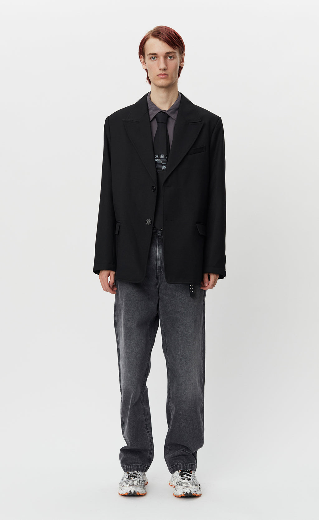 Oversized Blazer - Black Wool Cavalry Twill