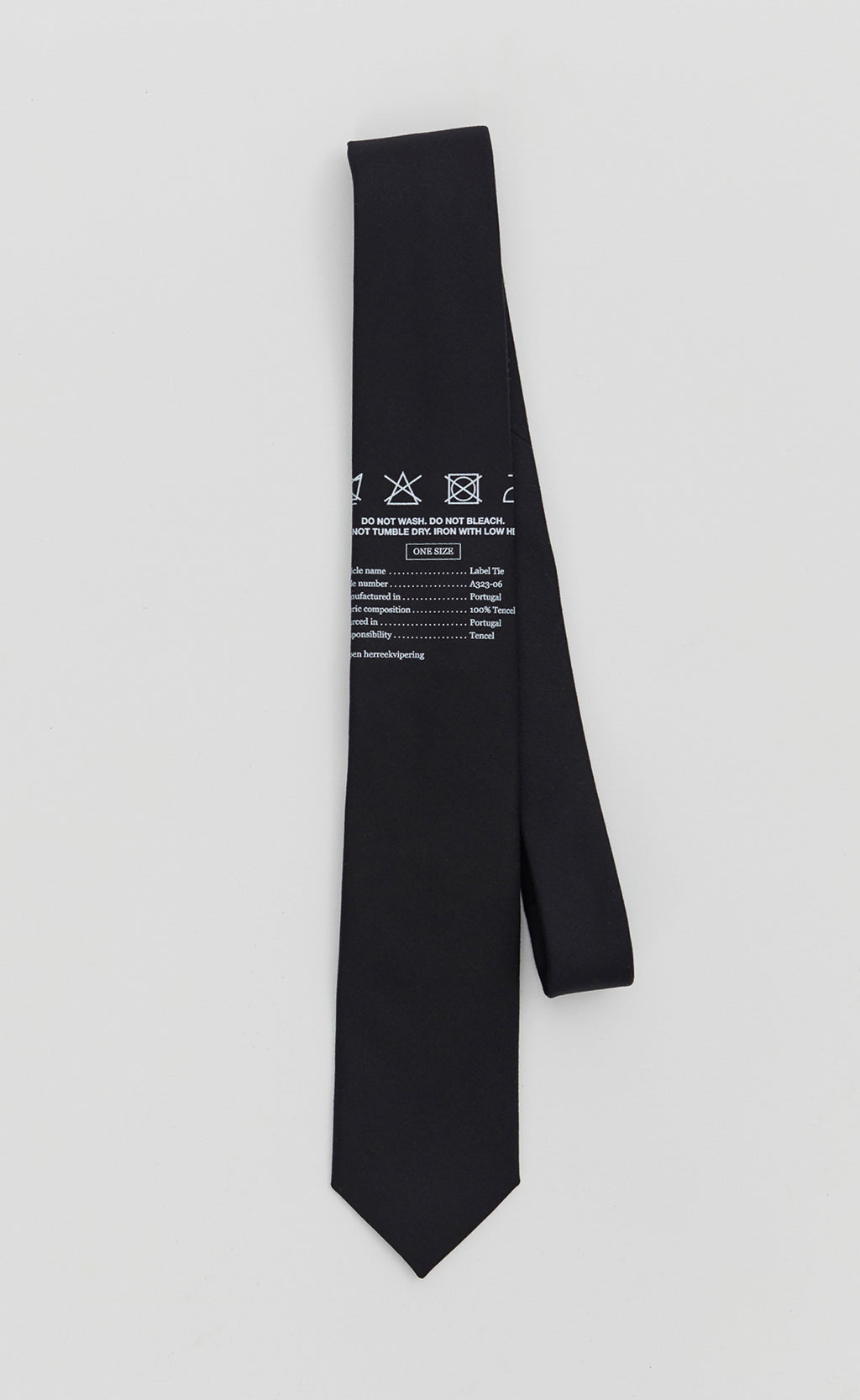 Label Tie - Black Tencel