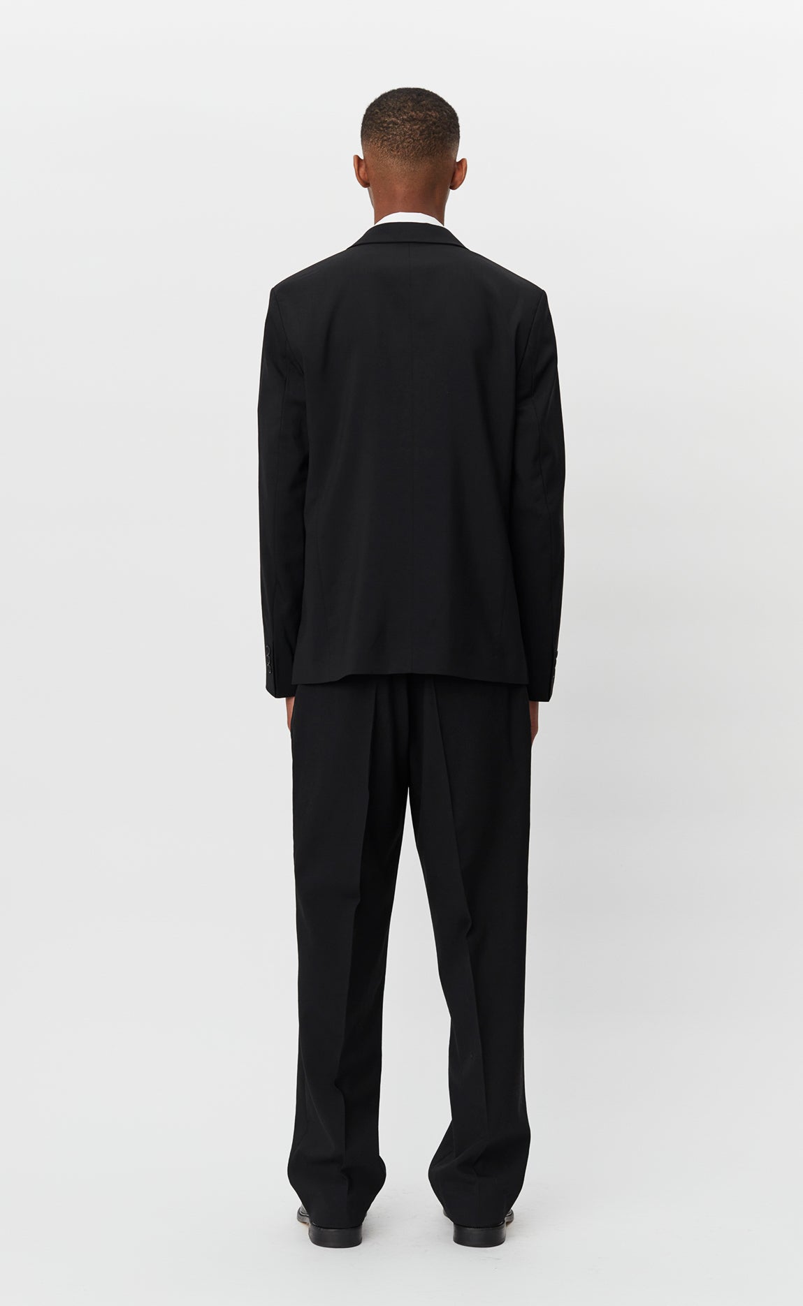Single Breasted Blazer - Black Wool