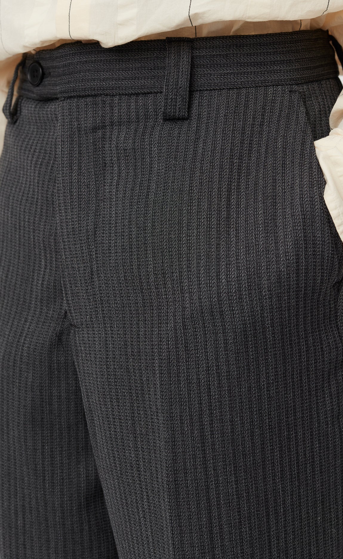 Studio Trousers - Grey Black Stripe