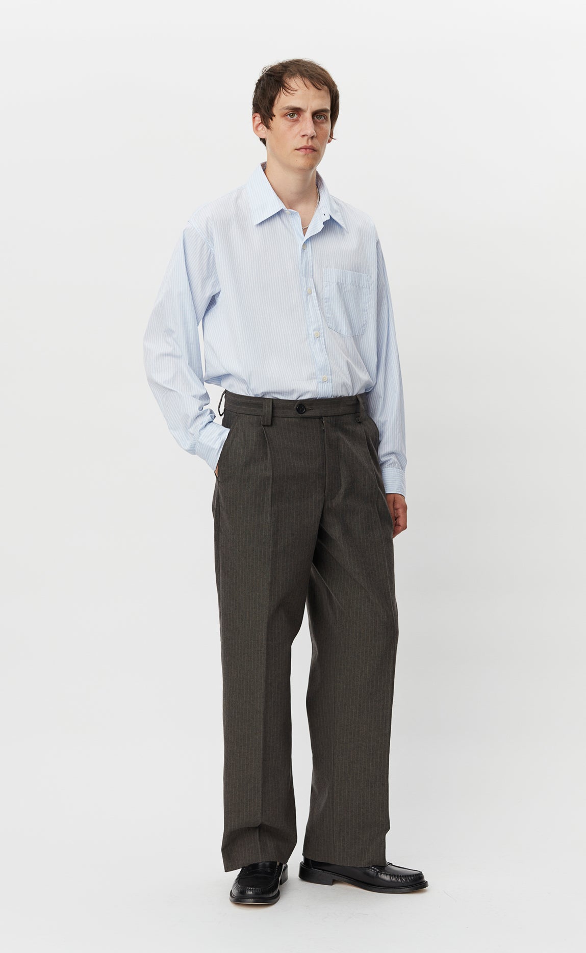 Service Trousers - Grey Mud Stripe