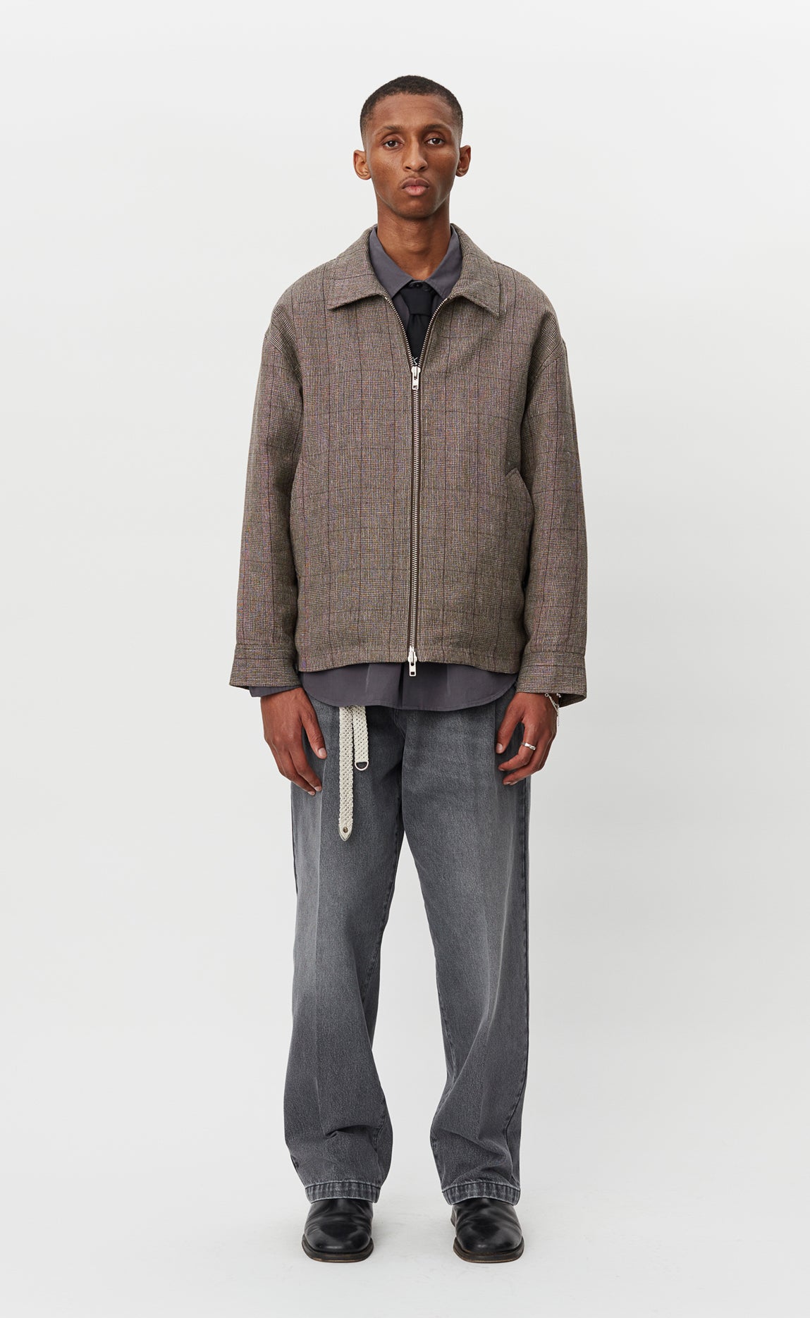 Mail Jacket - Glen Check Linen
