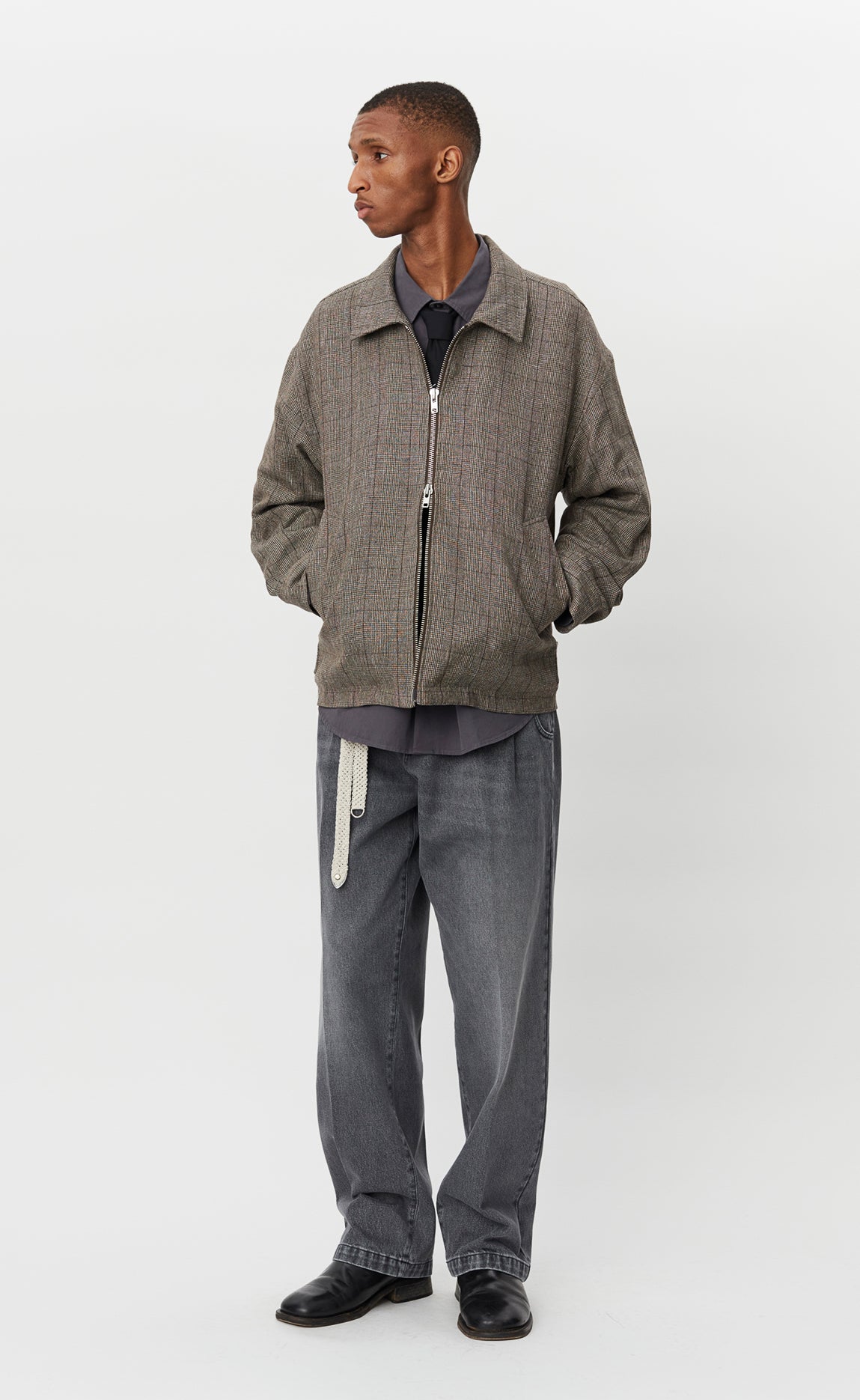 Mail Jacket - Glen Check Linen