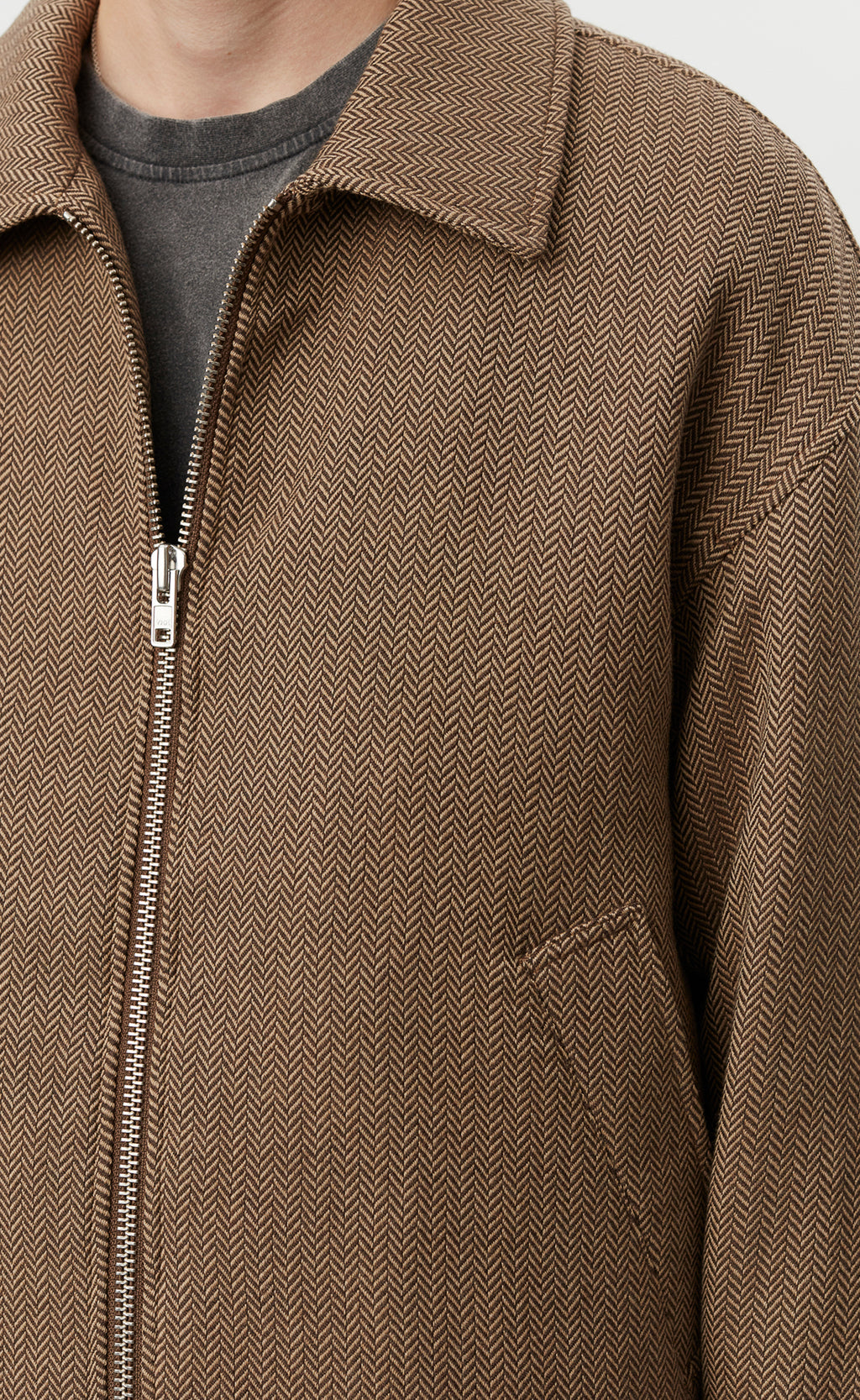 Mail Jacket - Brown Herringbone Wool