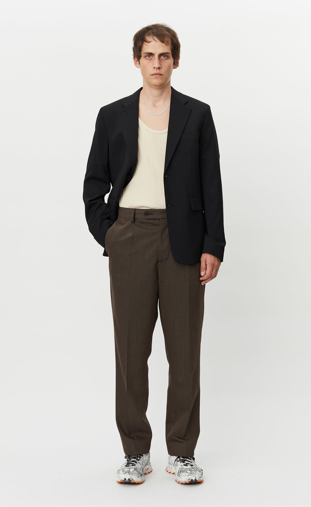 Formal Trousers - Brown Mud Wool