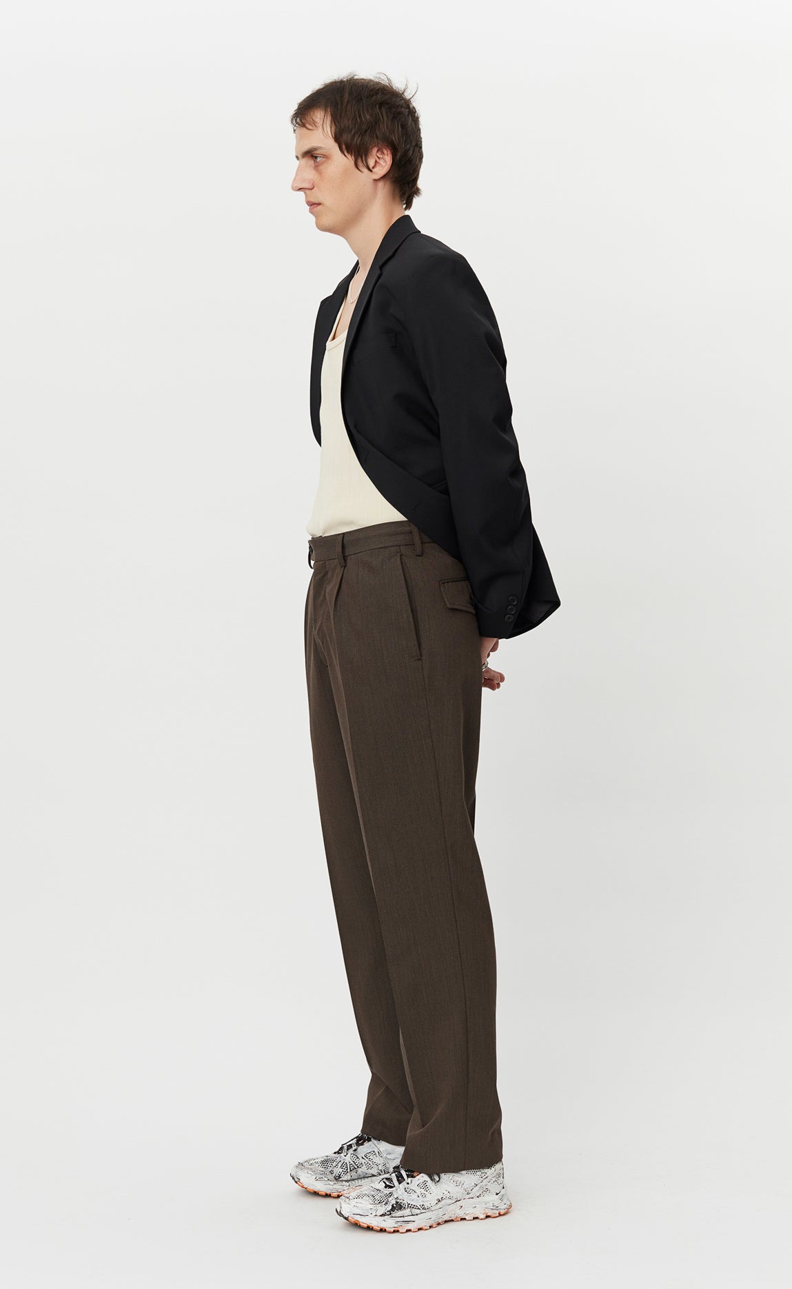 Formal Trousers - Brown Mud Wool