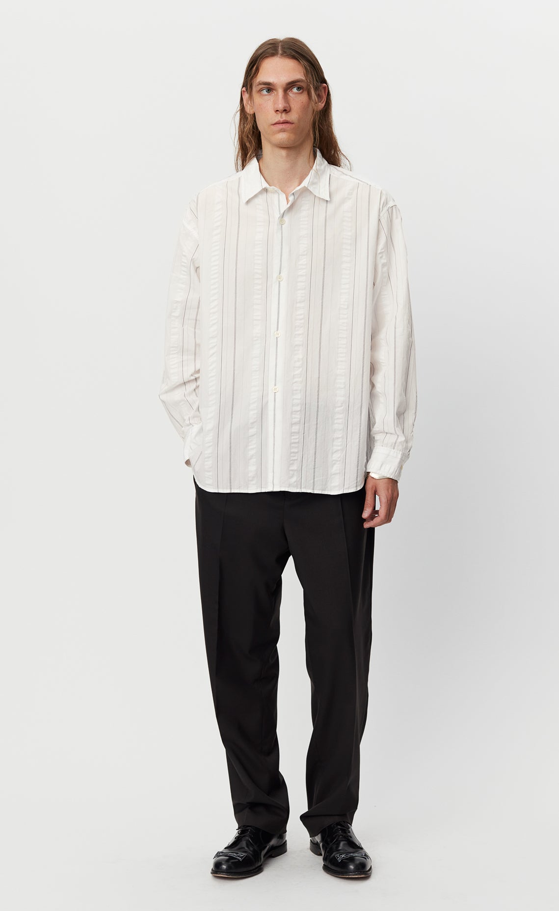 mfpen SS24 Generous Shirt - White Stripe