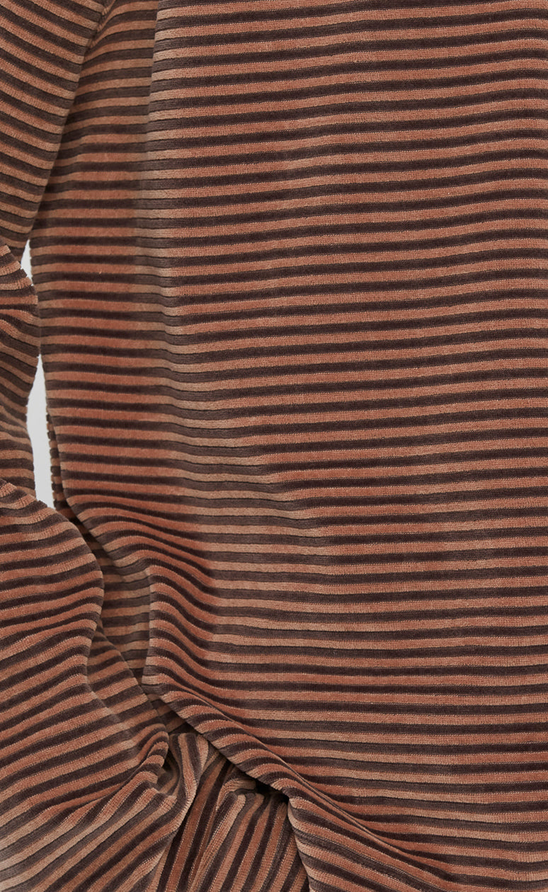 mfpen SS24 Striped Velvet Sweater - Caramel
