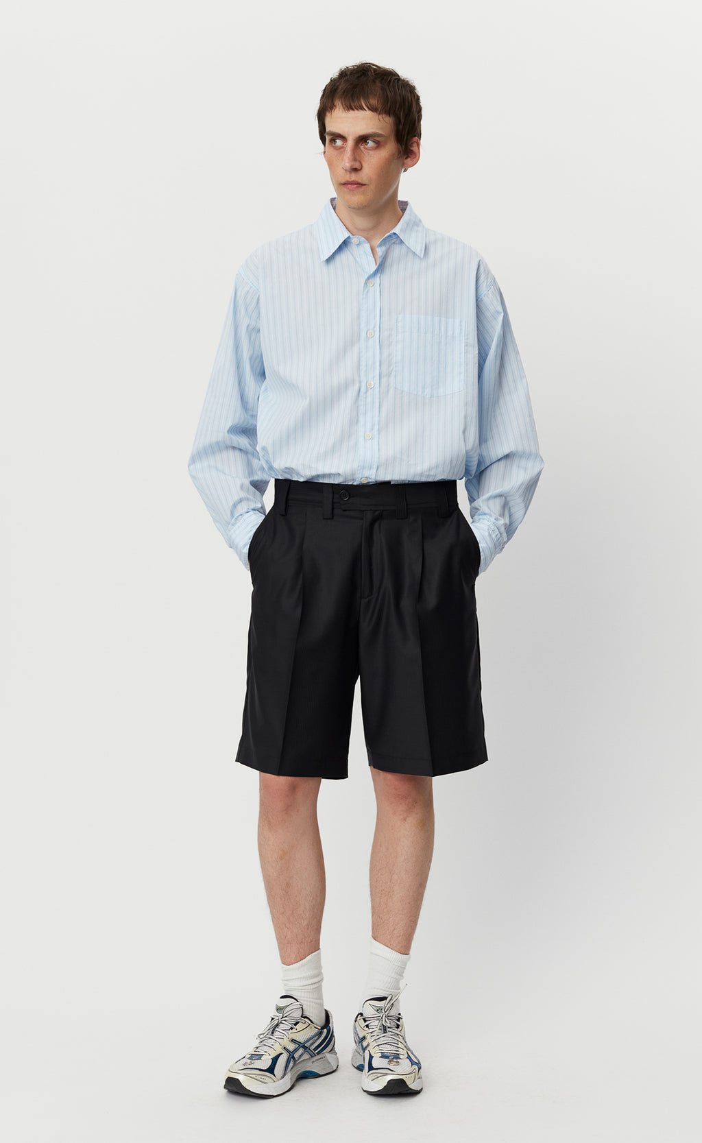 mfpen SS24 Classic Shorts - Dark Grey Stripe