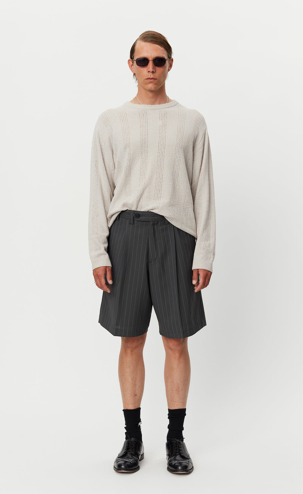 mfpen SS24 Classic Shorts - Anthracite Pinstripe