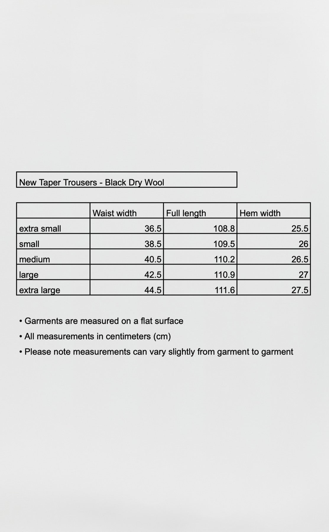 New Taper Trousers - Black Dry Wool